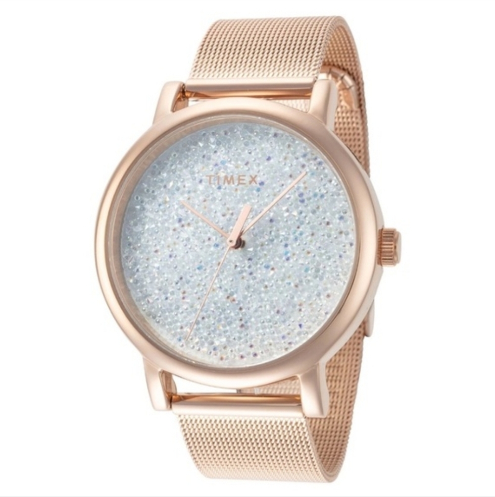 Timex Women's Rose Gold Watch with Sparkling Dial